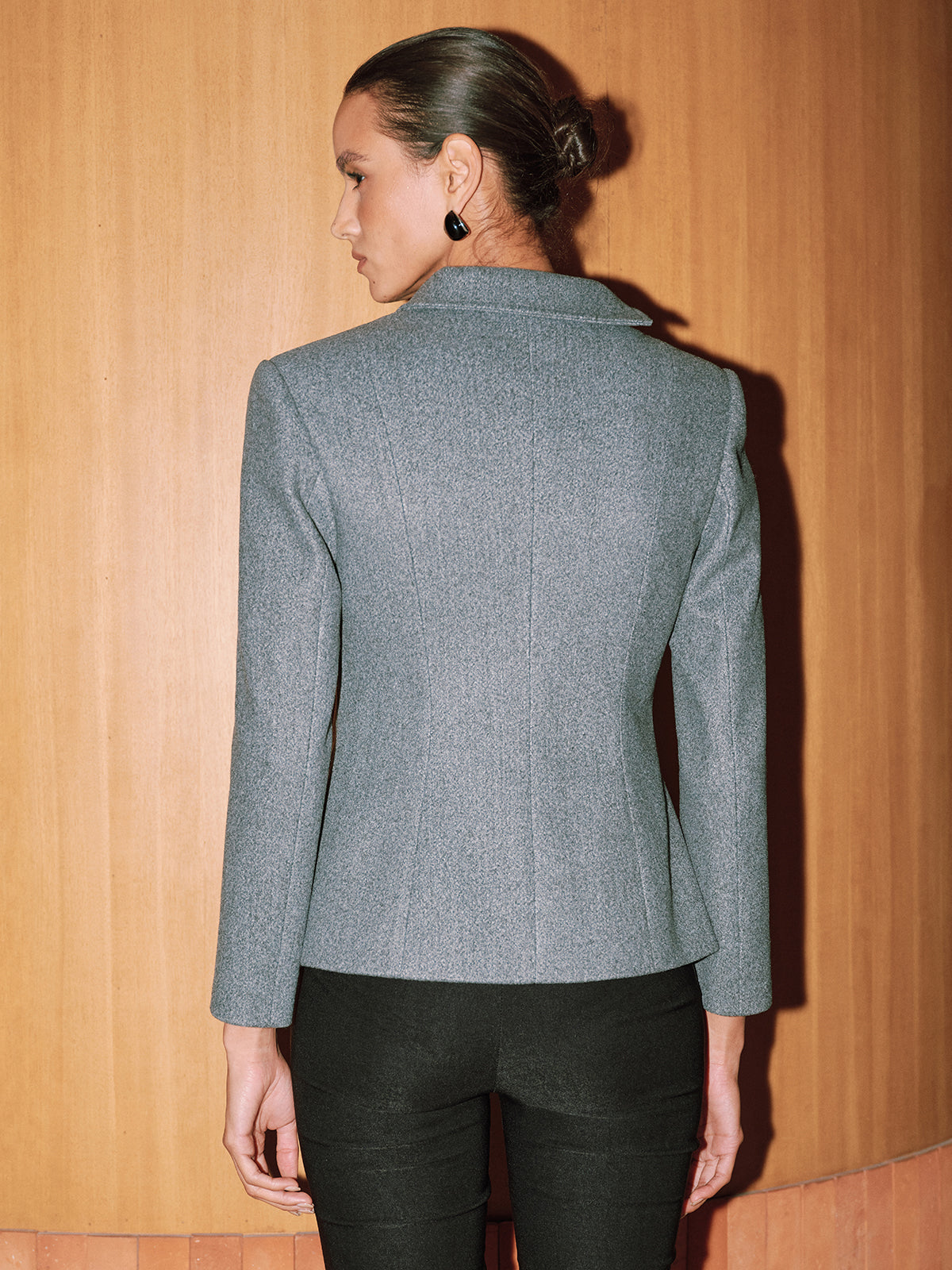 Asymmetric Short Coat without Belt