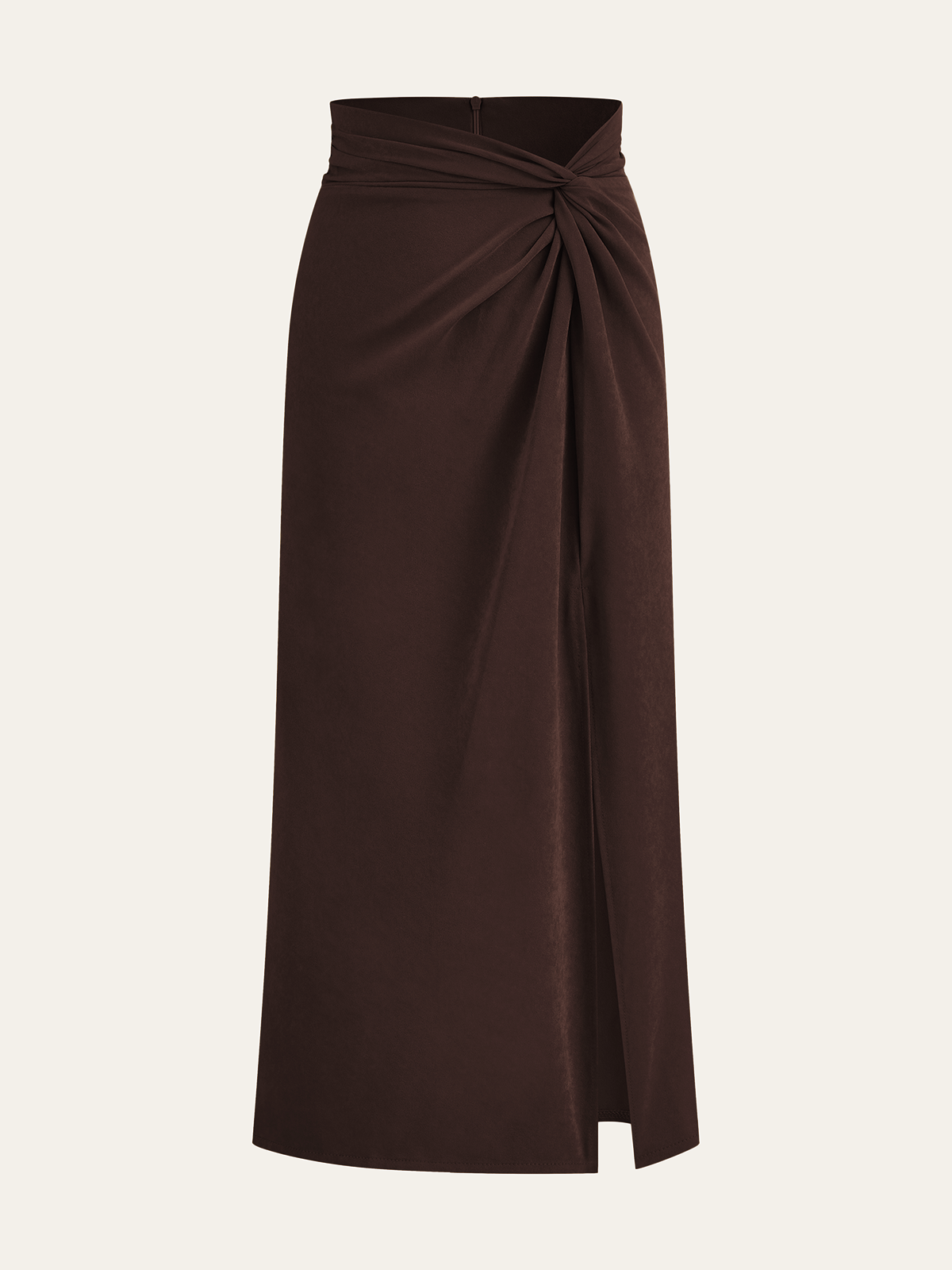Twist Front Slit Midi Skirt