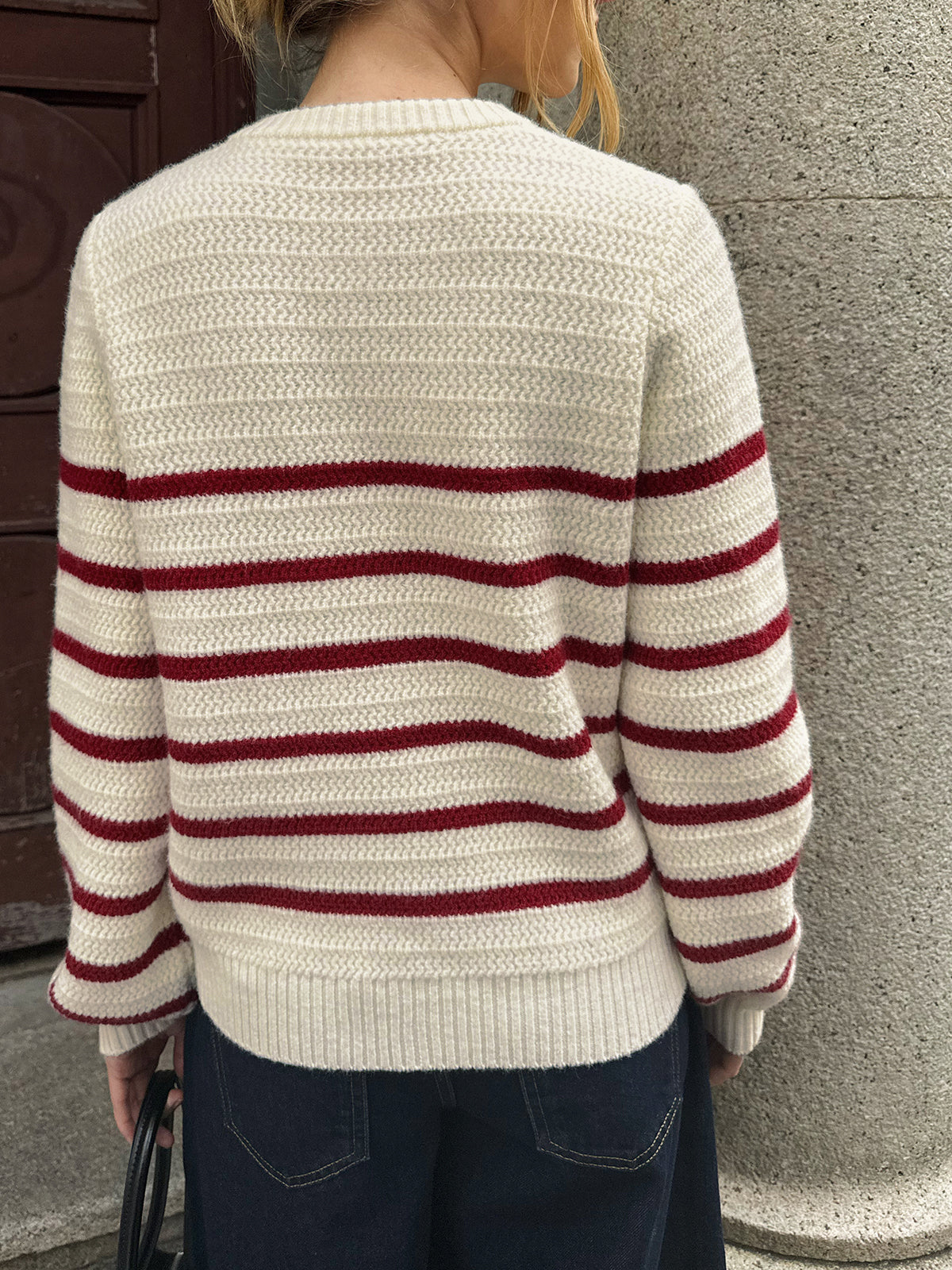 Striped Metal Button Cardigan