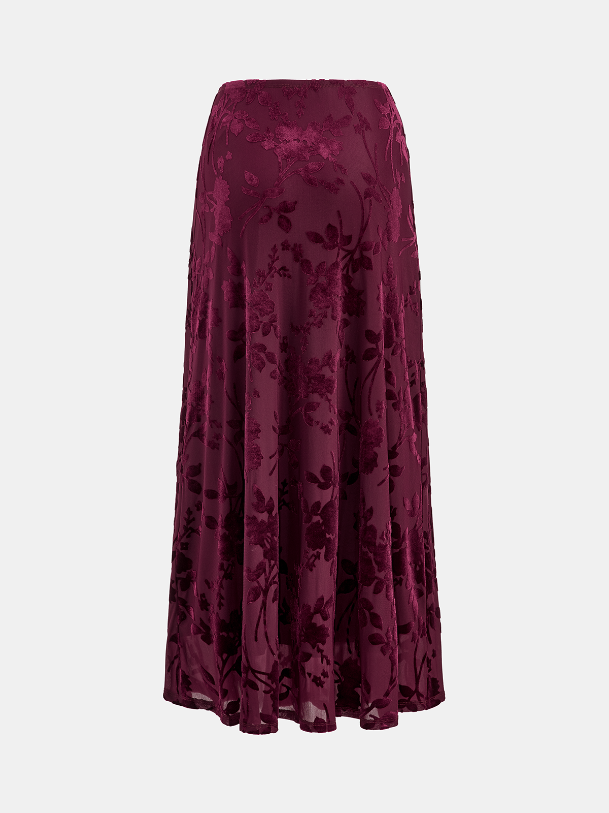 Floral Jacquard Mesh Maxi Skirt