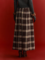 Plaid Flared Maxi Skirt