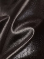 Belted Faux Leather Trench Coat