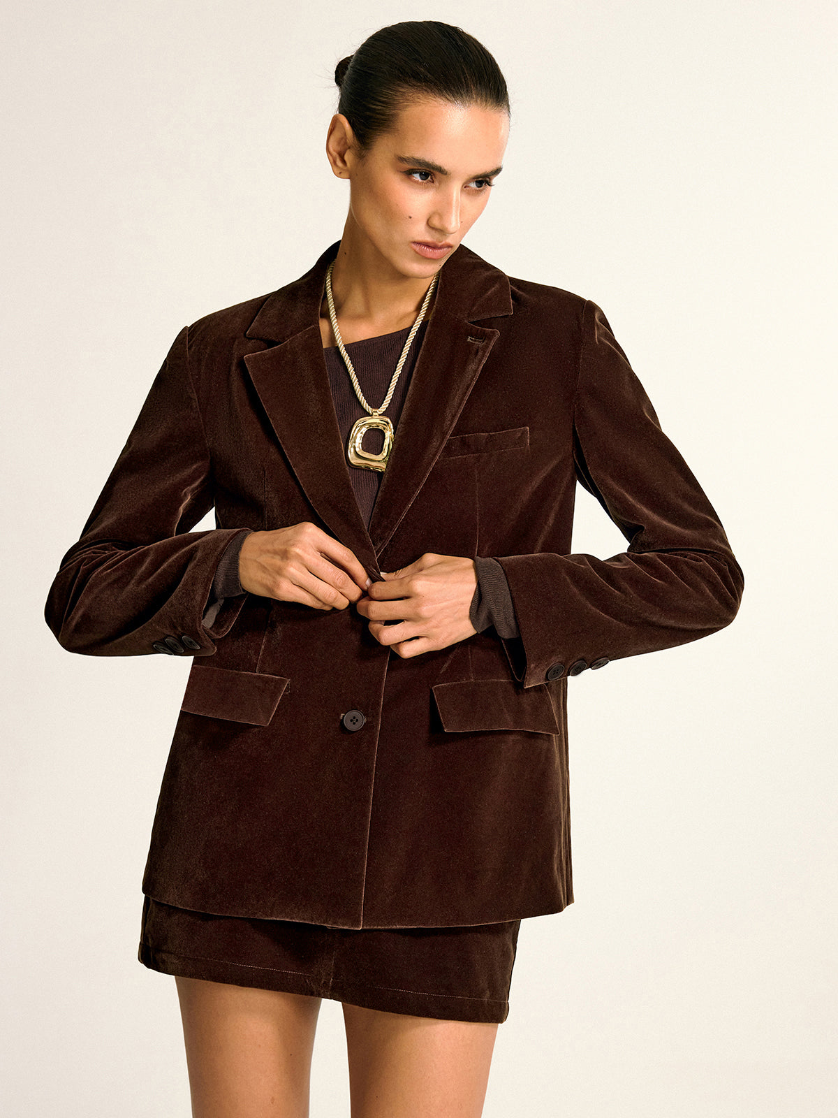 Velvet Shawl Collar Blazer