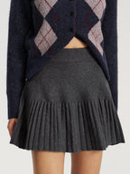 Knit Pleated Mini Skirt