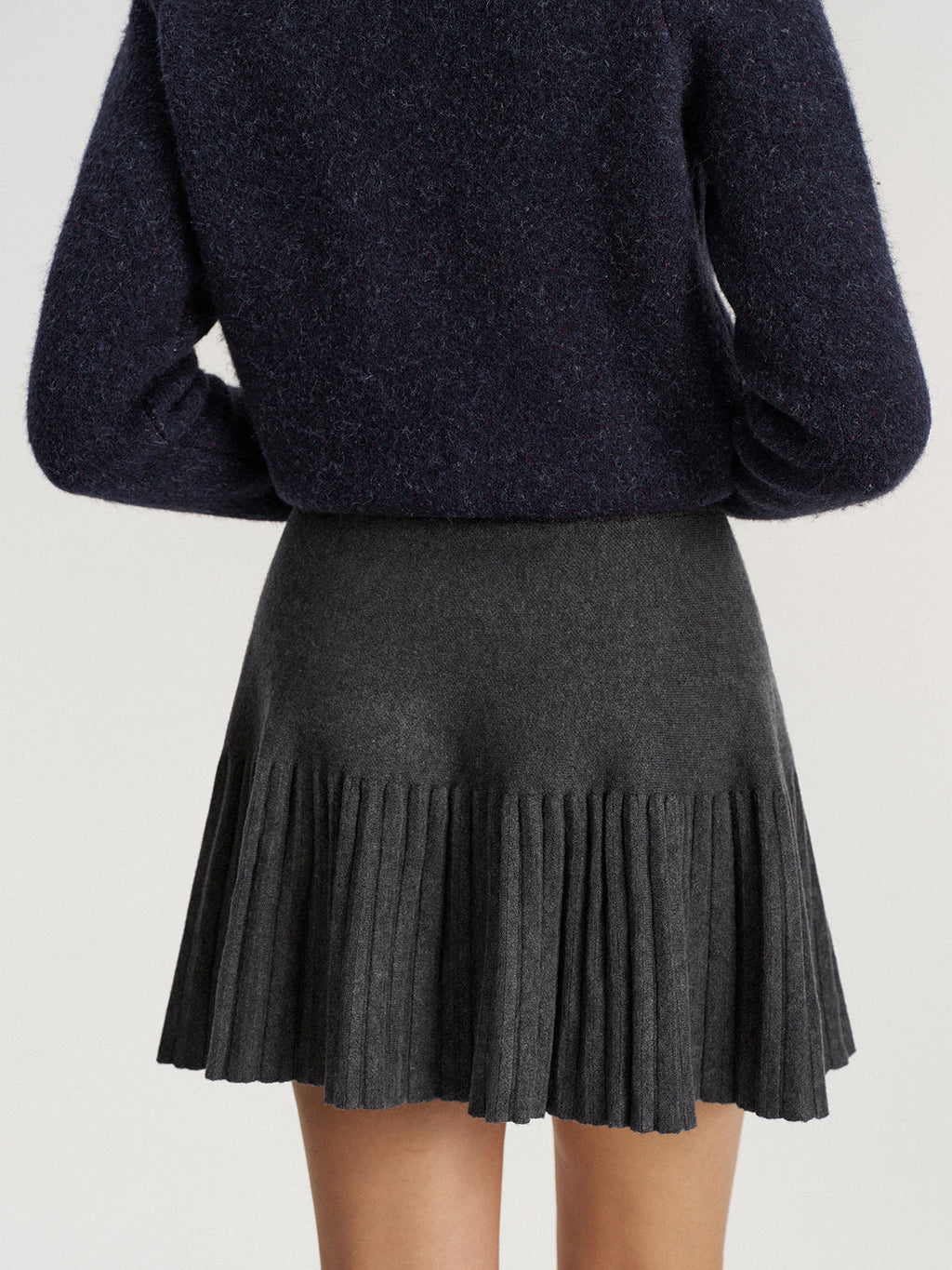 Knit Pleated Mini Skirt