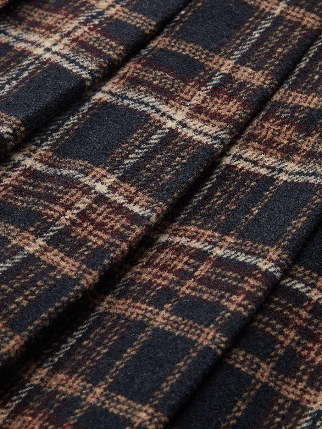 Buckle Detail Plaid Pleated Mini Skirt