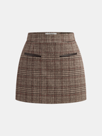 Plaid Tweed Mini Skirt