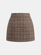 Plaid Tweed Mini Skirt
