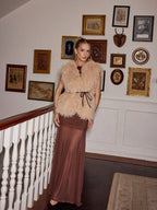 Fluffy Belted V-Neck Vest