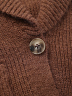 Ribbed Knit Cropped Shawl Collar Cardigan