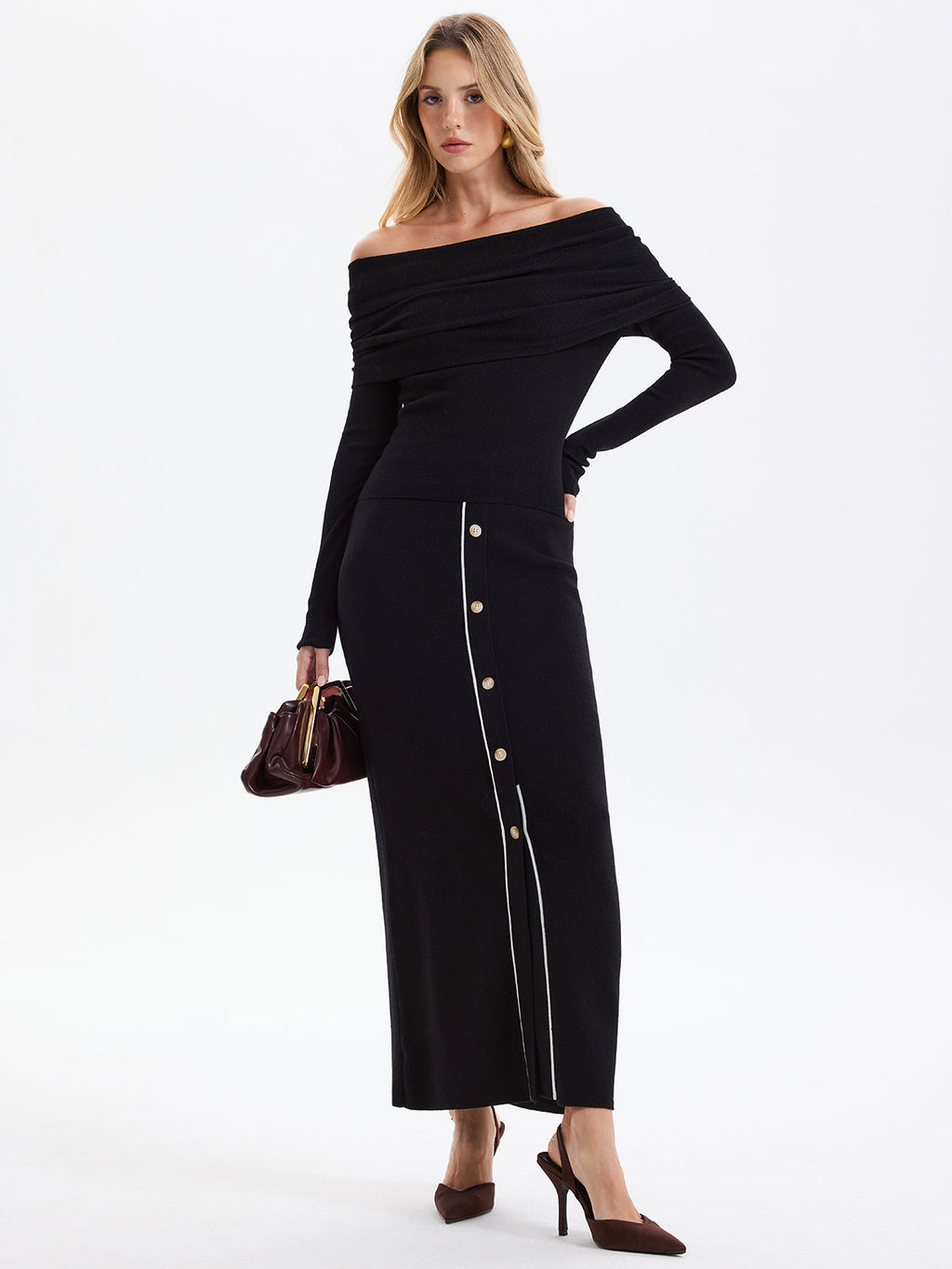 Wool-Blend Off-Shoulder Knit Top