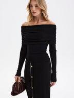 Wool-Blend Off-Shoulder Knit Top