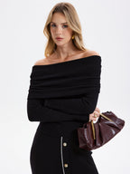 Wool-Blend Off-Shoulder Knit Top