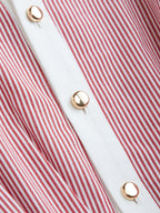 Color-Block Striped Tie-Waist Shirt