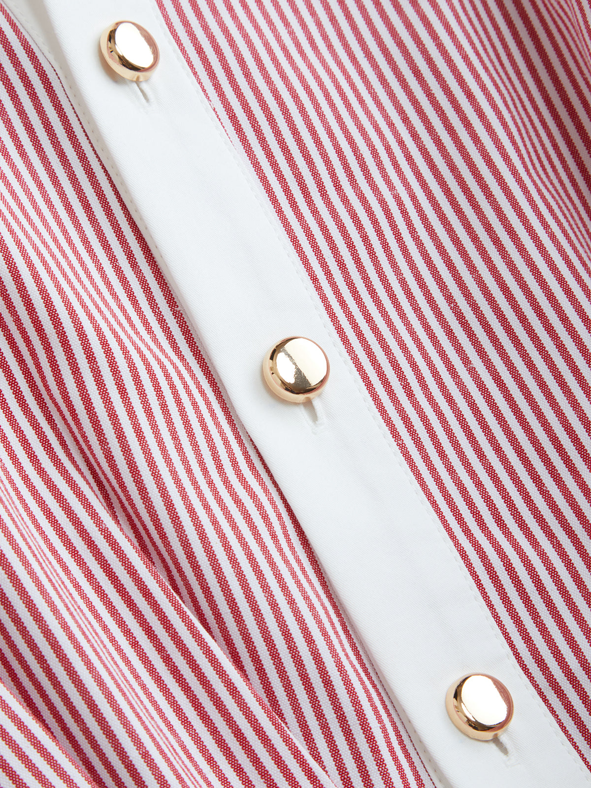 Color-Block Striped Tie-Waist Shirt