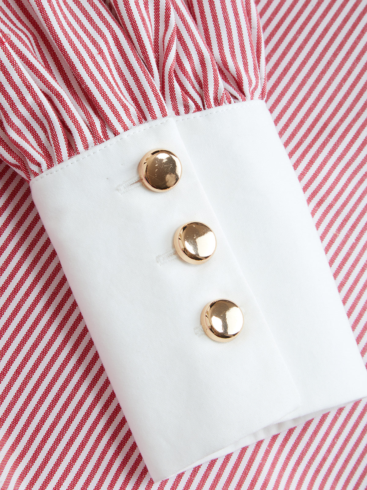 Color-Block Striped Tie-Waist Shirt