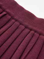 Half-Zip Knit Top & Pleated Skirt Set