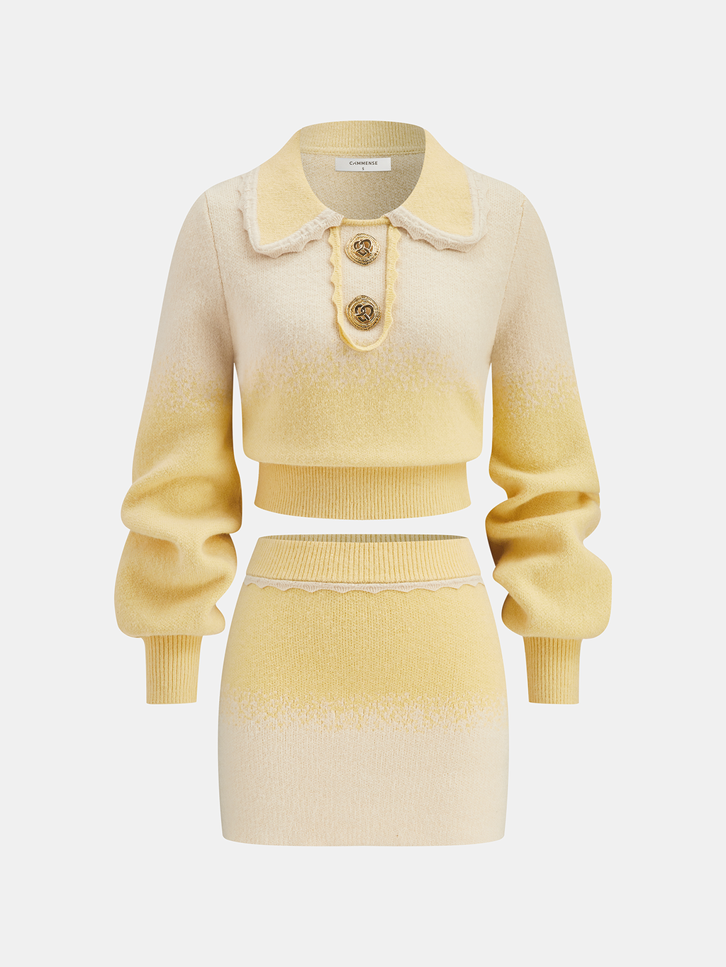 Ombre Knitted Top and Mini Skirt Set