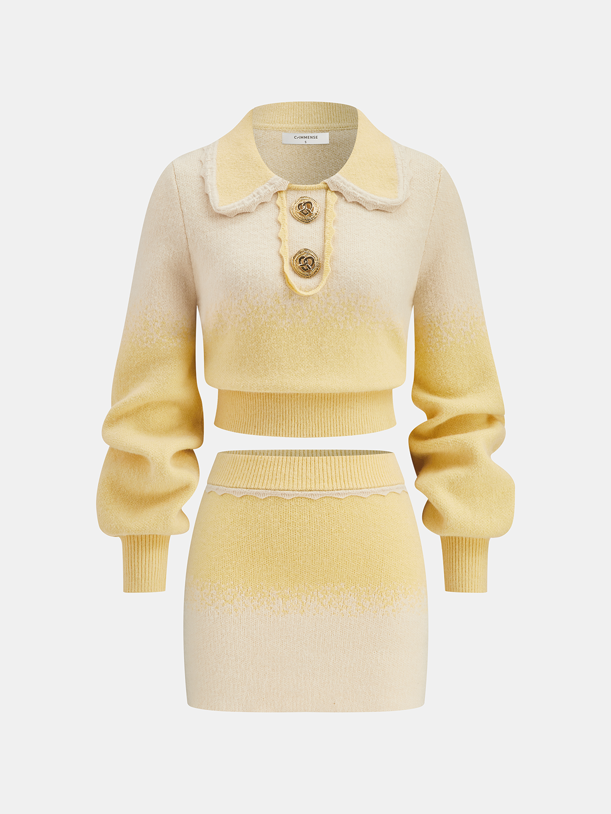 Ombre Knitted Top and Mini Skirt Set