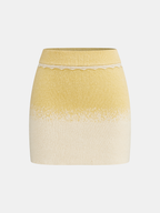 Ombre Knitted Top and Mini Skirt Set