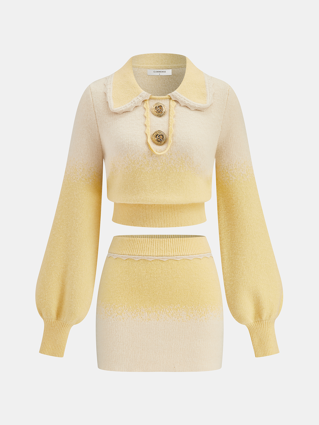 Ombre Knitted Top and Mini Skirt Set