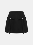Embellished Strap Detail Mini Skirt