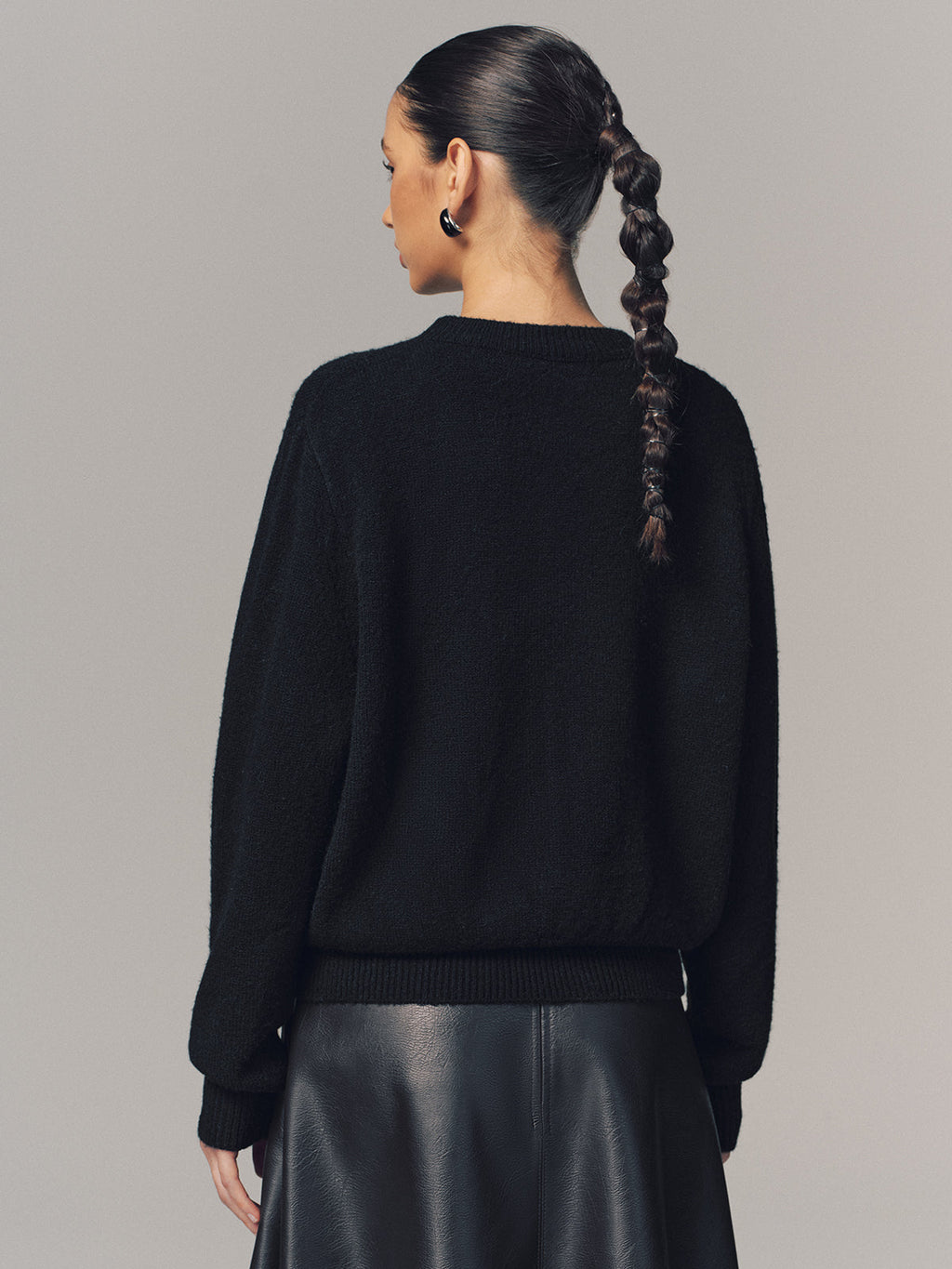 Floral Applique Crew Neck Sweater