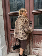 Leopard Print Faux Fur Coat