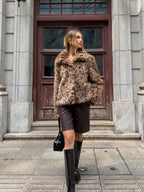 Leopard Print Faux Fur Coat