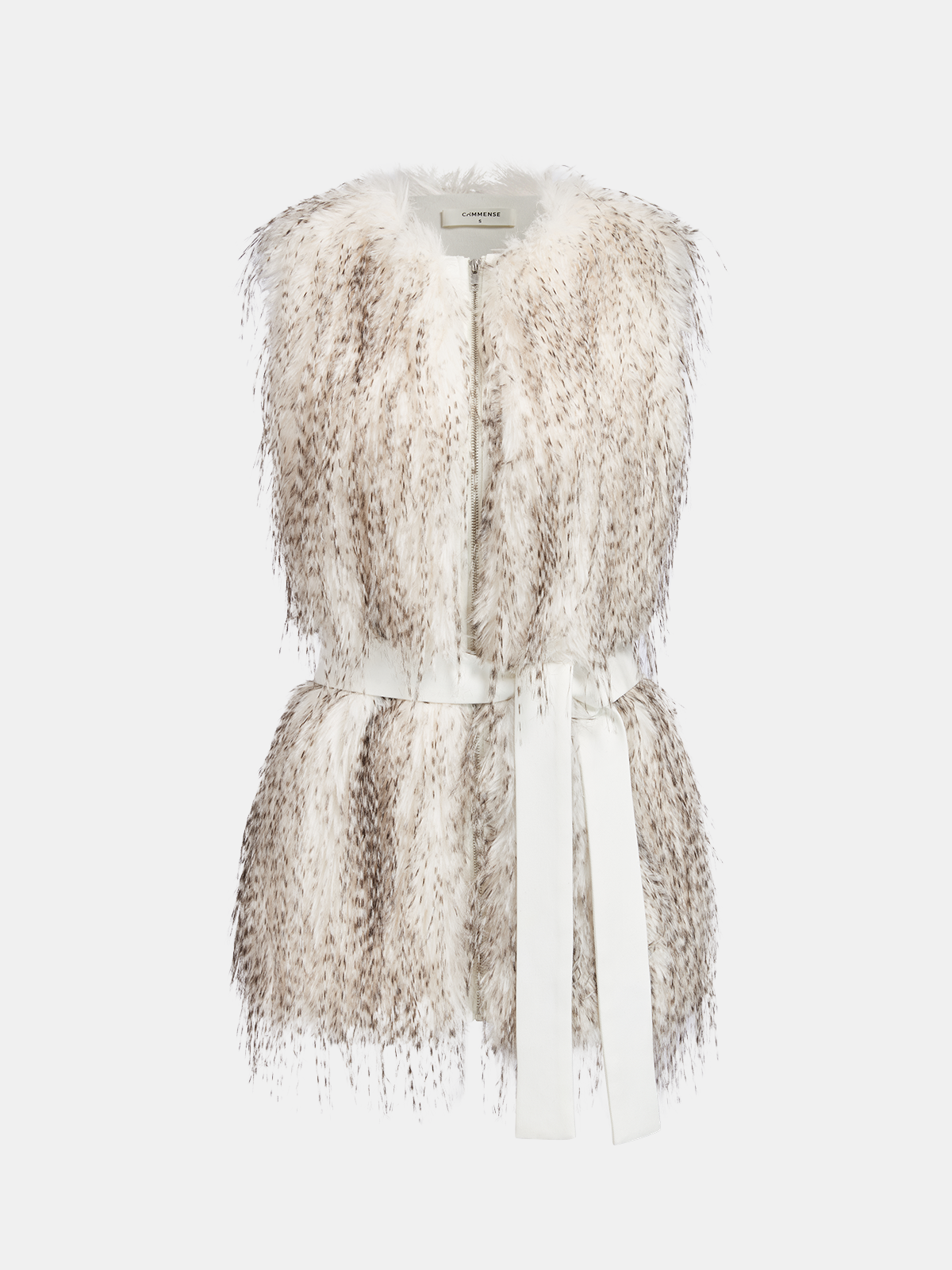 Belted Faux Fur Sleeveless Vest