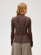 Belted Tweed Sleeveless Vest