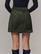Corduroy Belted Mini Skirt