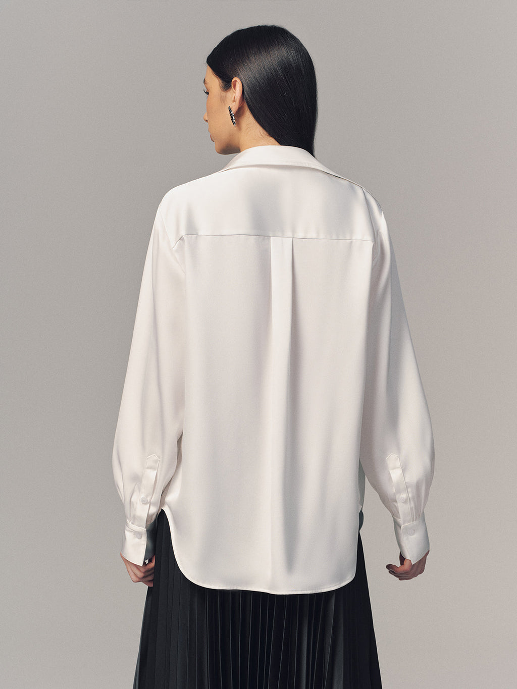 2 in 1 Contrast Lace Satin Shirt