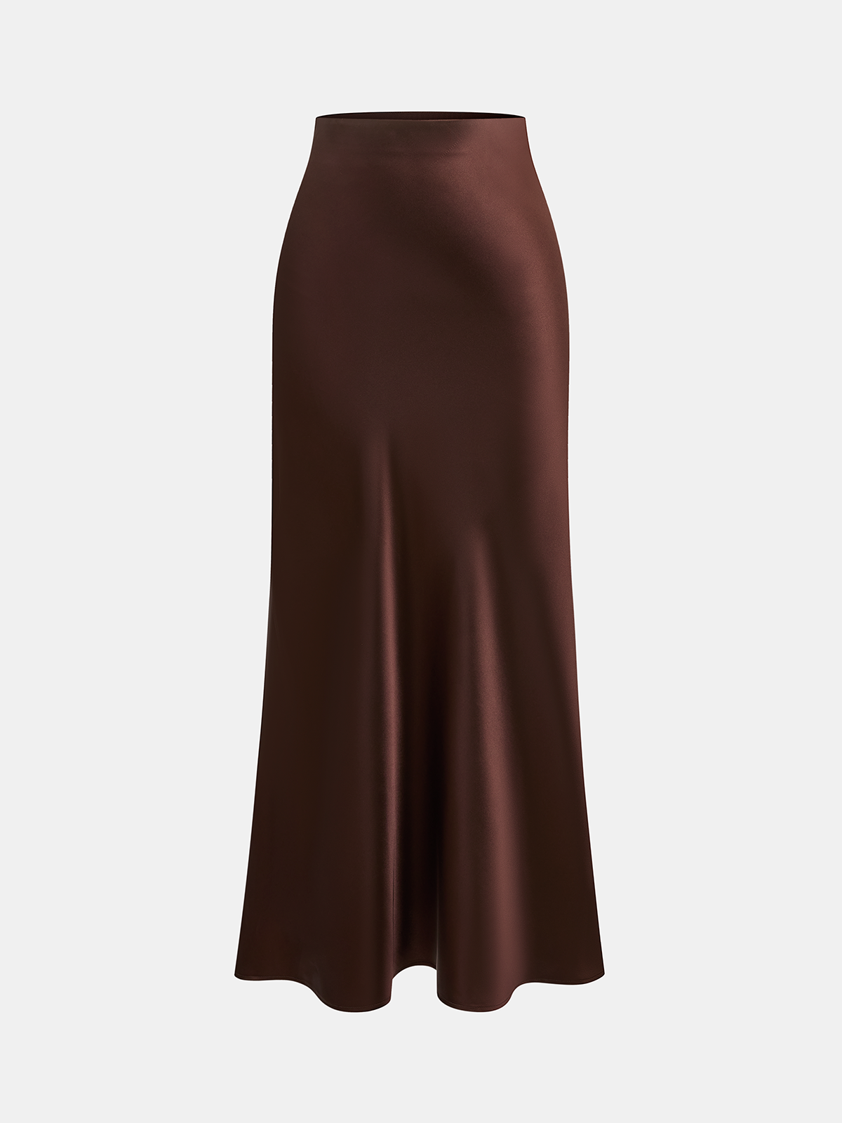 Elastic-Waist Satin Mermaid Maxi Skirt