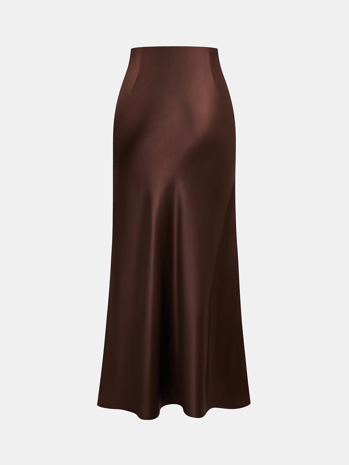 Elastic-Waist Satin Mermaid Maxi Skirt