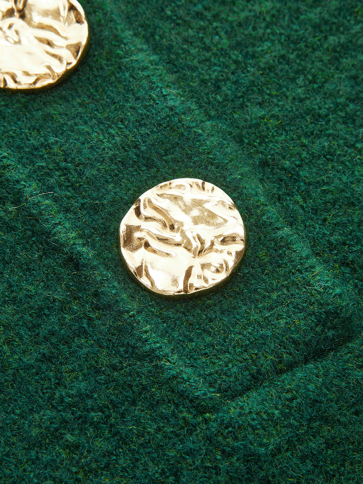 Metal Detail Mock Neck Wool Blend Vest
