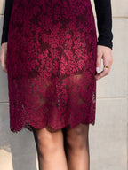 Floral Lace Midi Skirt