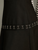 Metal Clasp Detail Asymmetric Hem Skirt