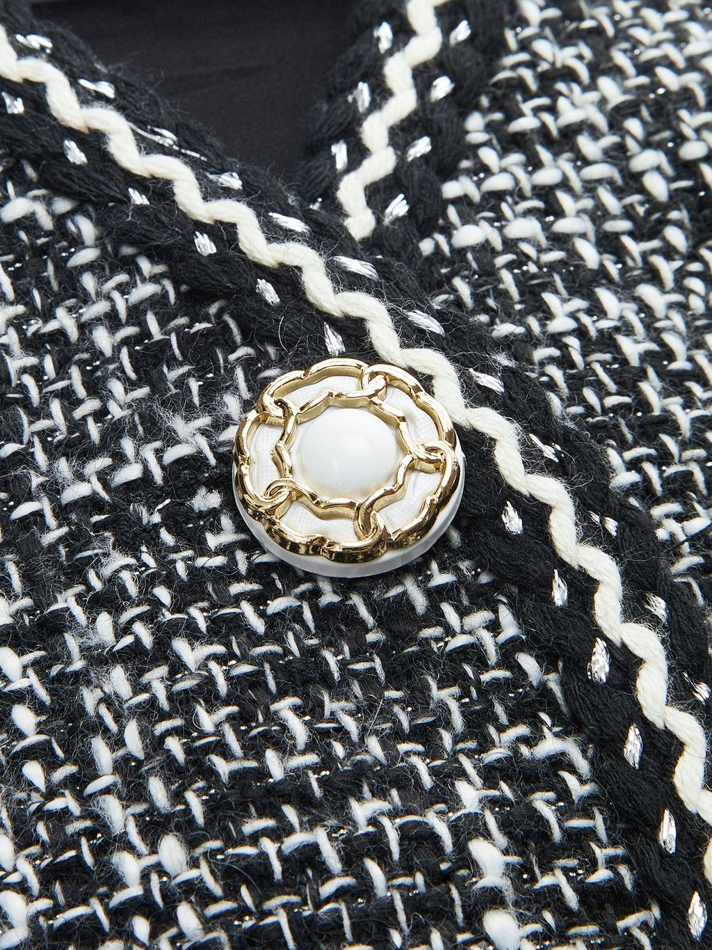 Tweed V-Neck Sleeveless Vest