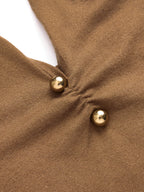 Metal Detail Halter Backless Knit Top