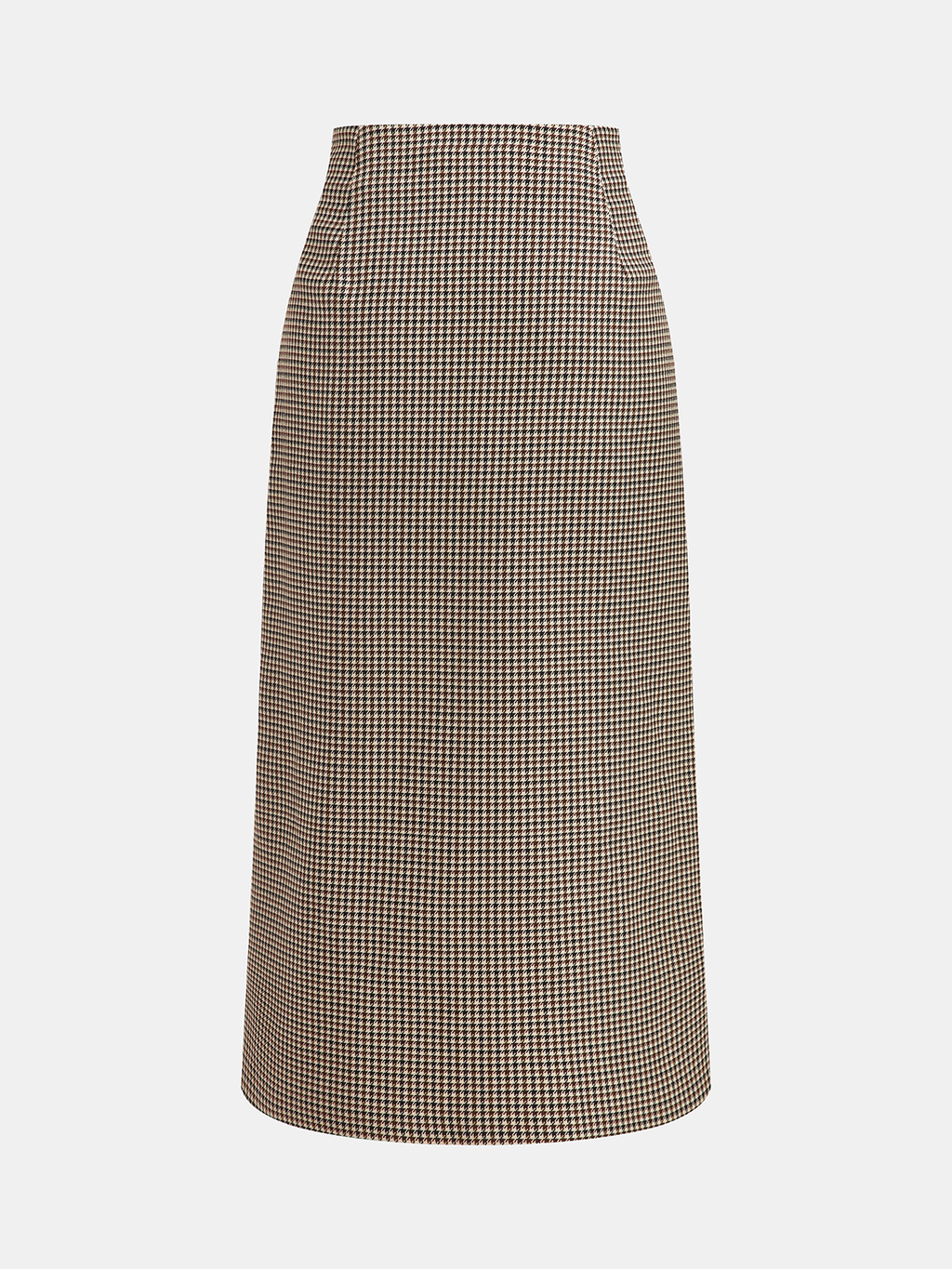 Metal Embellished Houndstooth Midi Skirt