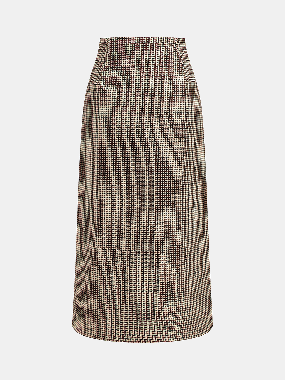 Metal Embellished Houndstooth Midi Skirt