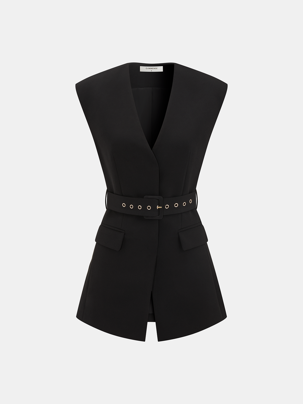 Sleeveless Belted Blazer Vest