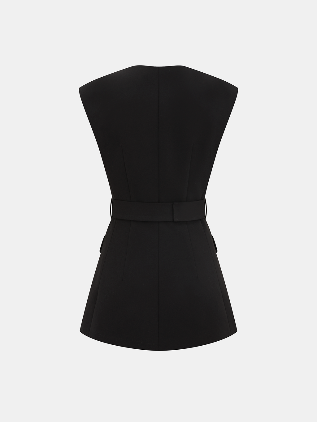 Sleeveless Belted Blazer Vest