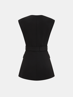 Sleeveless Belted Blazer Vest