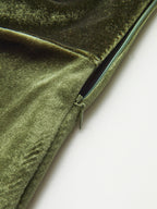 Velvet Knot-Front Midi Skirt