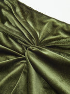 Velvet Knot-Front Midi Skirt