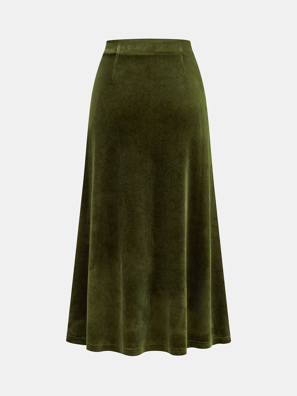 Velvet Knot-Front Midi Skirt