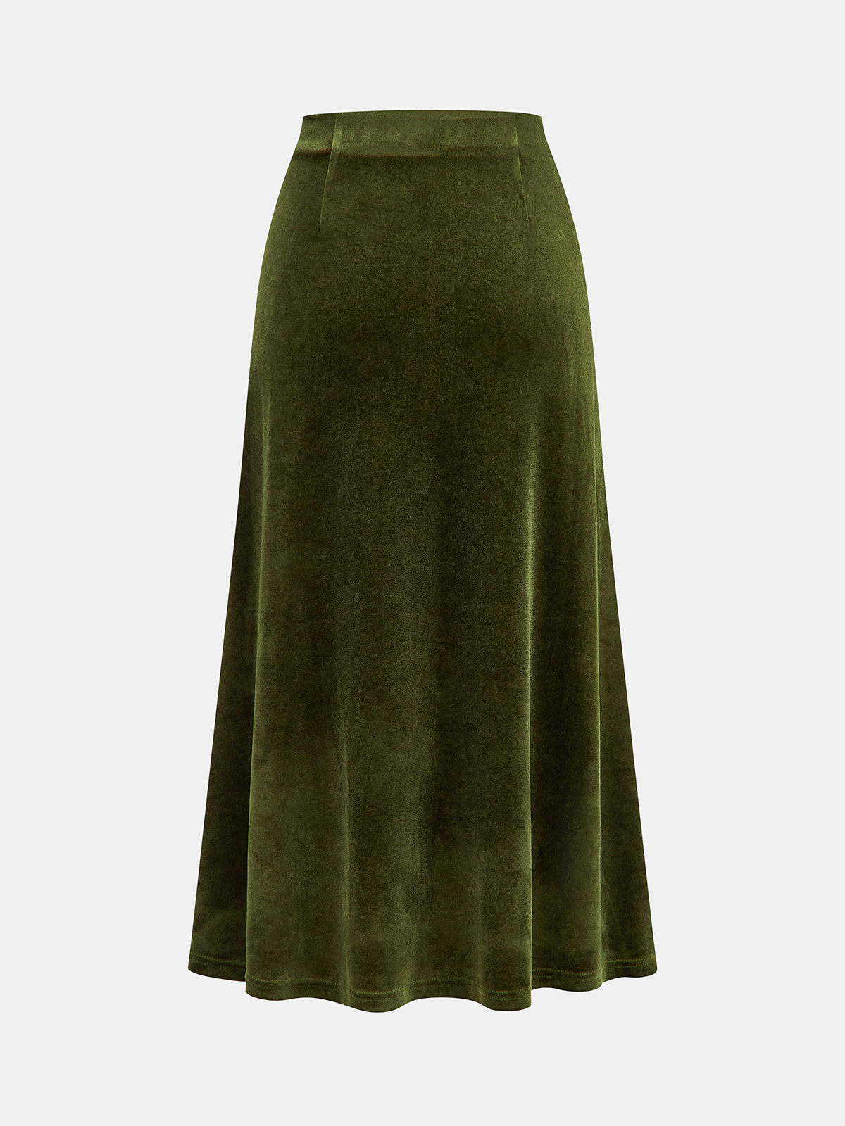 Velvet Knot-Front Midi Skirt