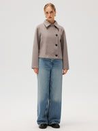 Wool Blend Collared Coat